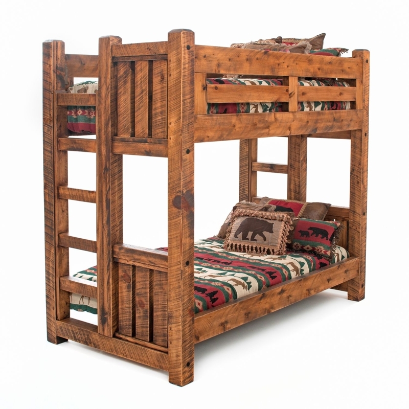 Rustic Bunk Bed with Rough Sawn Timber and Industrial Hardware