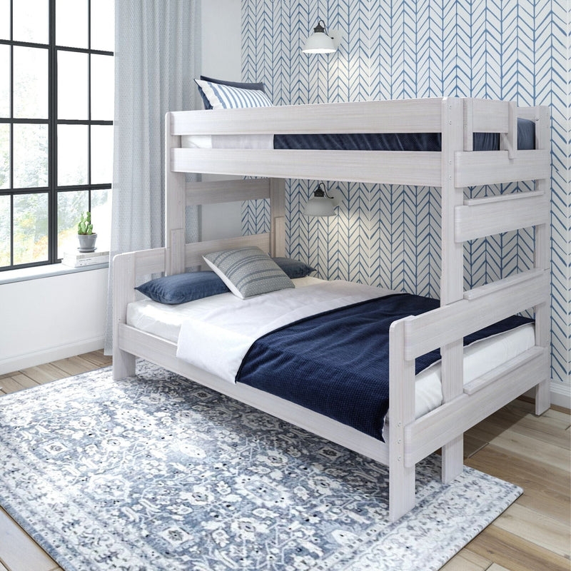 Rustic Farmhouse Twin Over Full Bunk Bed in Driftwood Gray Finish