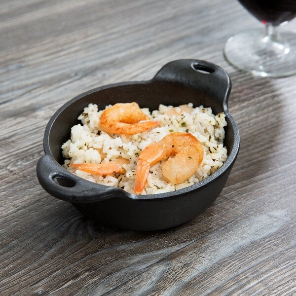 Rustic Mini Cast Iron Serveware, Loop Handles, Matte Pebbled Texture