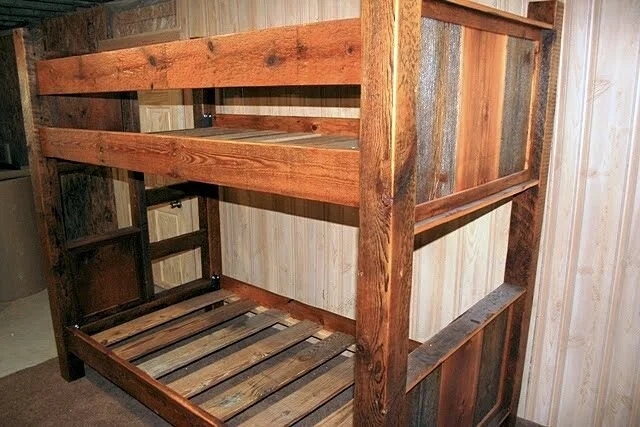 Rustic Reclaimed Barn Wood Bunk Bed Weathered