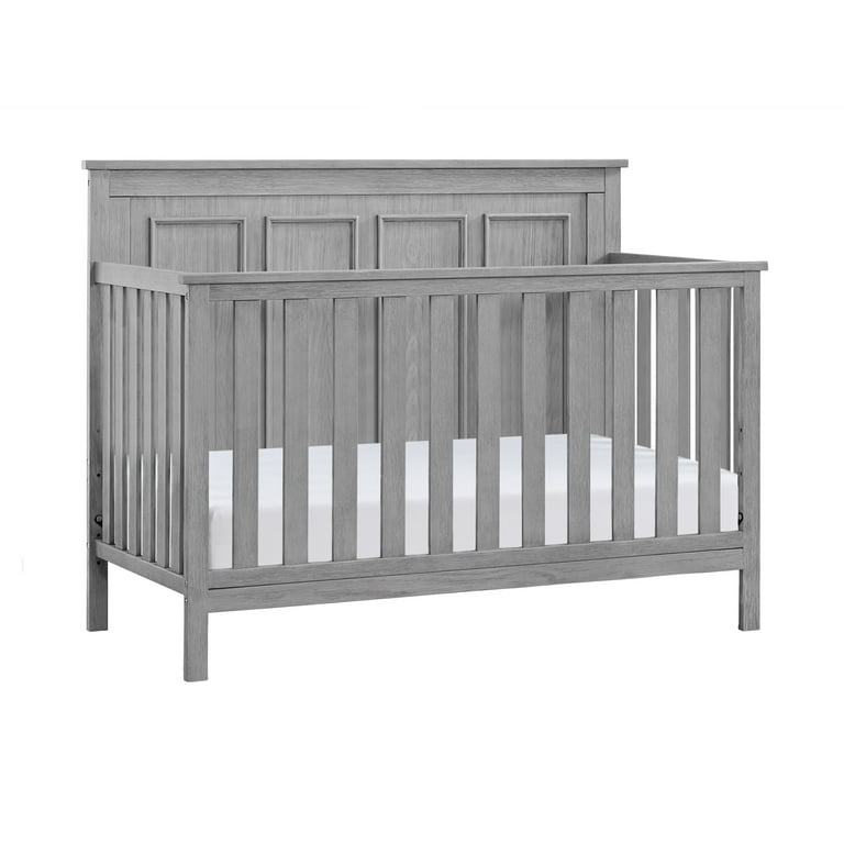 Rustic Wooden Crib, Distressed Finish, High Back Headboard