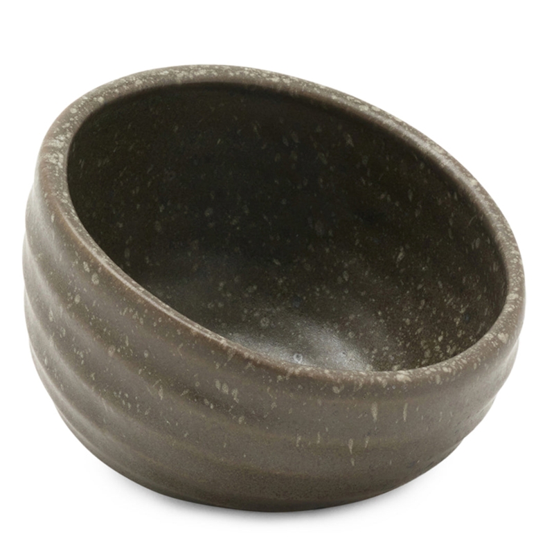 Salt Glaze Serving Bowls Set Matte Gray Ceramic Organic Rim