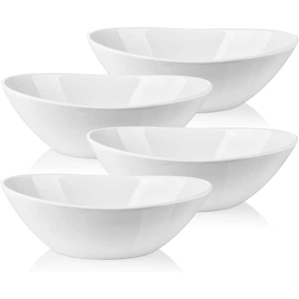 Scalloped Serving Bowls White Porcelain Dinnerware