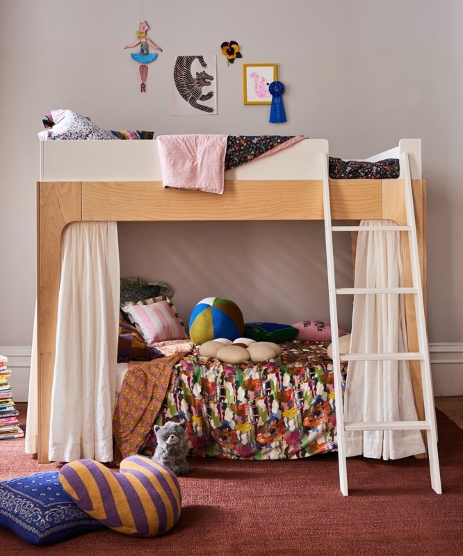 Scandinavian Full Over Full Bunk Bed with Exposed Plywood Edges