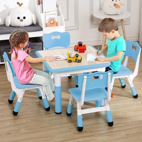 Scandinavian Kids Furniture Set Two Tone Grey Tapered Wood Legs