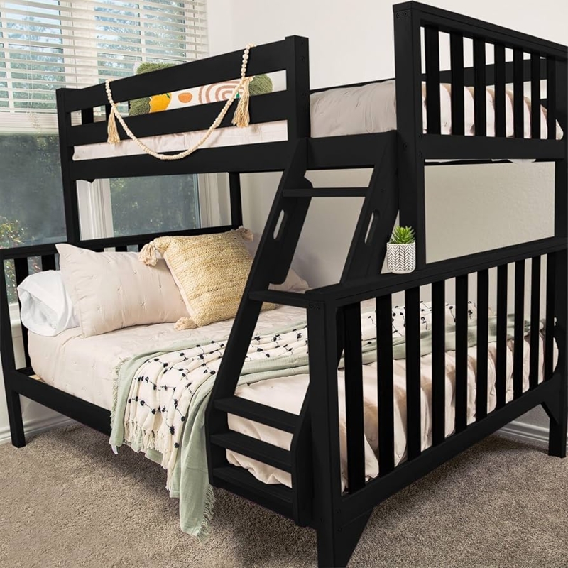 Scandinavian Modern Twin Over Full Wood Bunk Bed