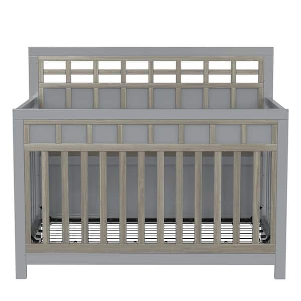 Scandinavian Style Crib, Clean Vertical Slats, Wood Toned