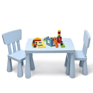 Scandinavian Toddler Table And Chairs With Tapered Wood Legs