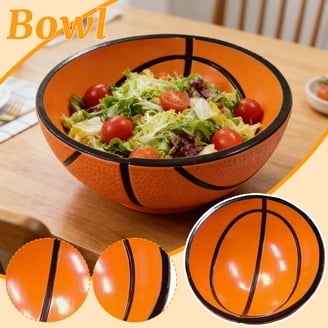 Serving Bowl Basketball Shape Pebbled Texture Orange Sports Dish
