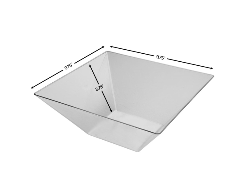 Serving Bowl Clear Plastic Flared Glossy Square Fruit Display