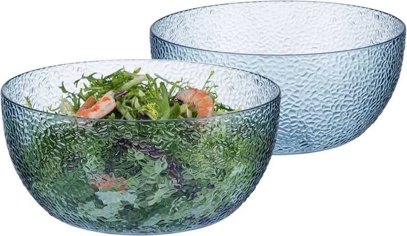 Serving Bowl Cobalt Blue Translucent Acrylic for Modern Patio Dining