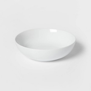 Serving Bowl Coupe Silhouette Glossy White Porcelain Minimalist