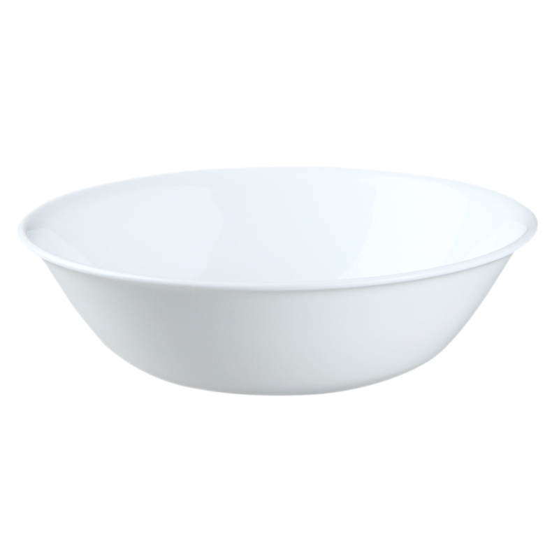 Serving Bowl Glossy White Glass Like Minimalist Timeless Dishware