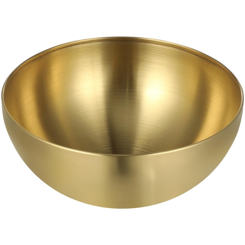 Serving Bowl, Gold Mirror Finish, Dual Tone Metal, Modern Metallic Bowl