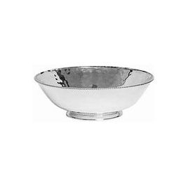 Serving Bowl Hammered Exterior Polished Interior Modern Metal