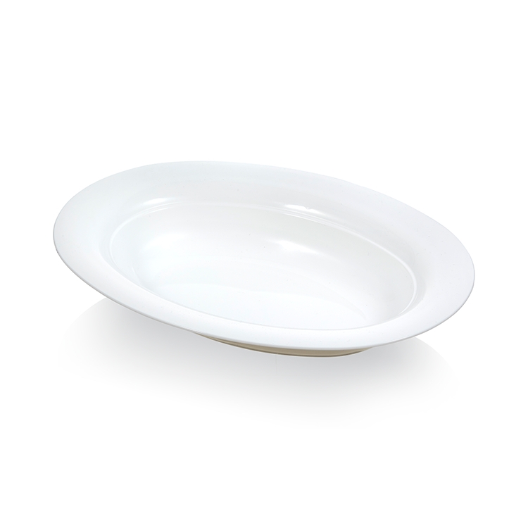 Serving Bowl, Large Frosted Translucent Plastic Oval, Pebbled Texture