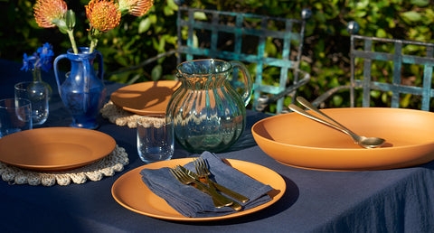 Serving Bowl, Low Profile Matte Off-White Oval, Outdoor Dining