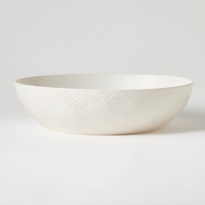 Serving Bowl Matte Finish Cream Stoneware Wide Earthy Organic