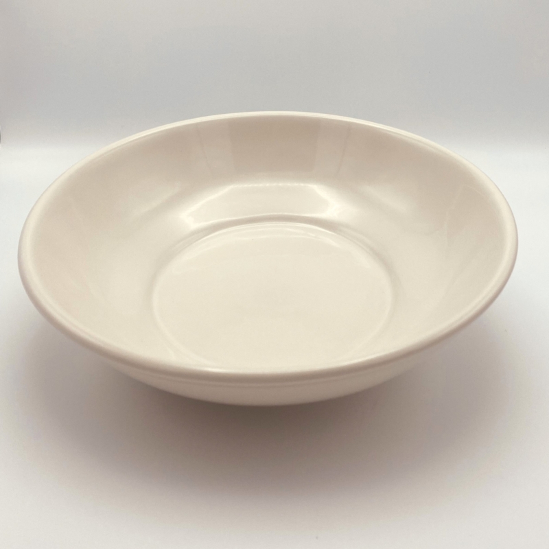Serving Bowl Matte White Coupe Shape Low Profile