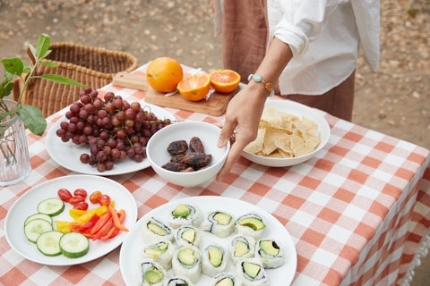Serving Bowl Matte White Low Profile Neutral Linen Picnic Aesthetic