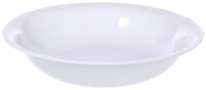 Serving Bowl Matte Wood Toned Exterior White Interior Raised Rim