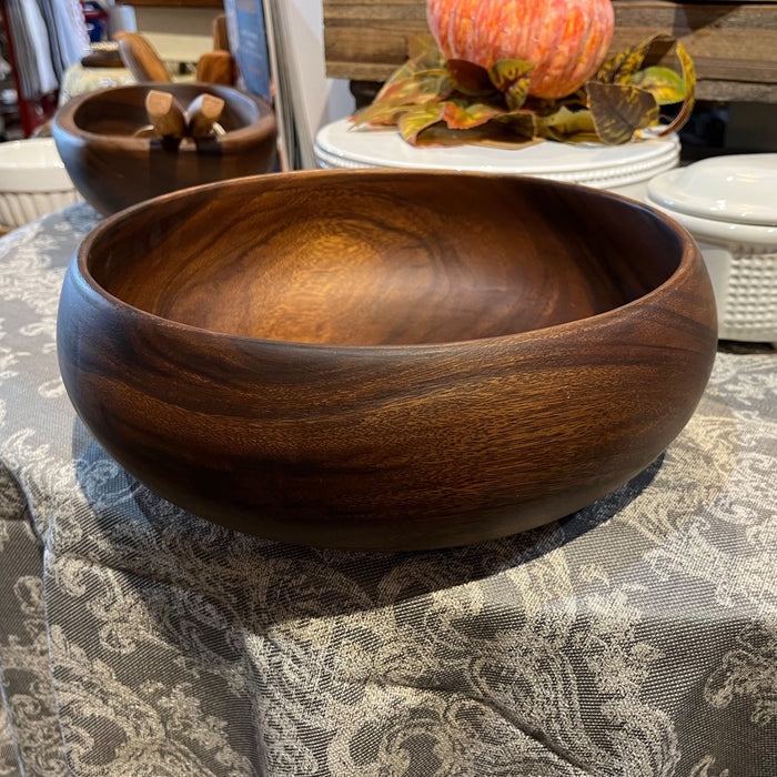 Serving Bowl Organic Rim Calabash Silhouette Handcrafted Wood