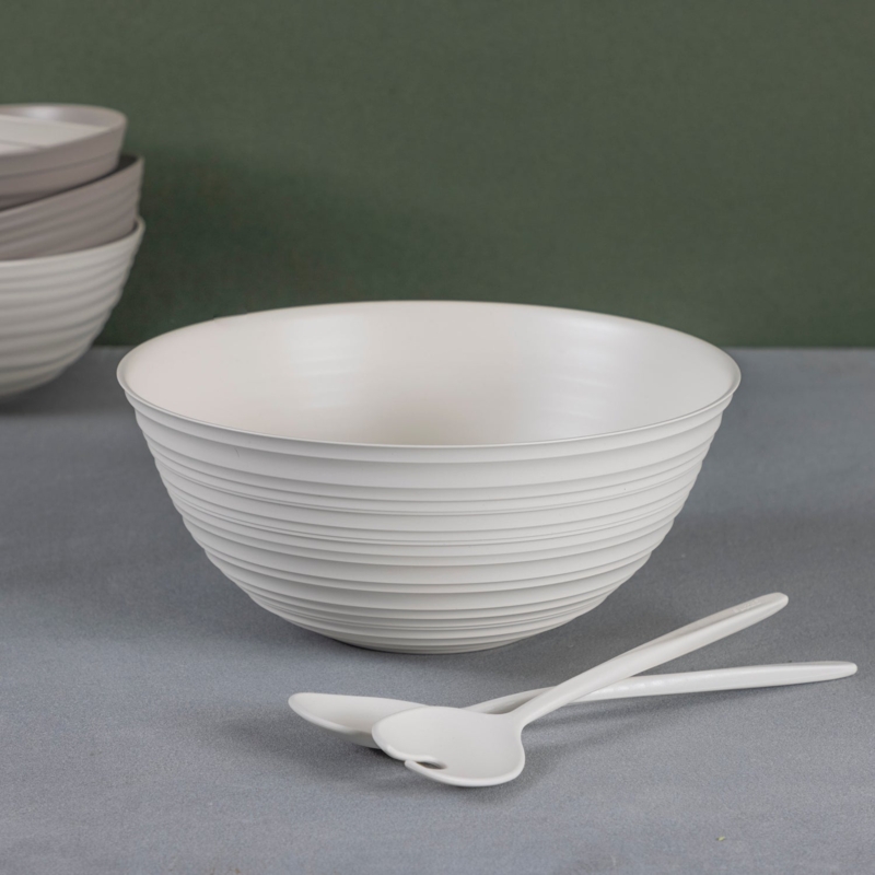 Serving Bowl Organic Rim Matte Finish Stoneware Bowl