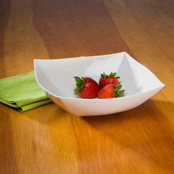 Serving Bowl Plastic Glossy Flared Flat Base 32oz Square Party