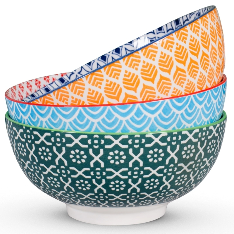 Serving Bowl, Ribbed Texture Two Tone Glaze, Teal Ceramic.
