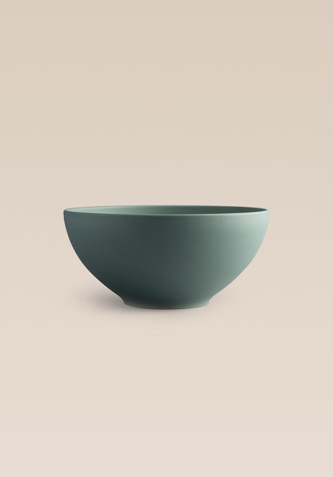 Serving Bowl Sage Green Matte Finish Wide Shallow Minimalist Modern