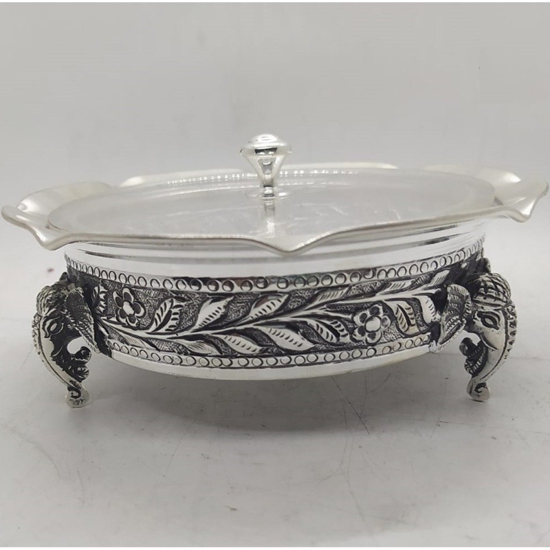 Serving Bowl Set 925 Sterling Ornate Cover Matching Underliner Luxury