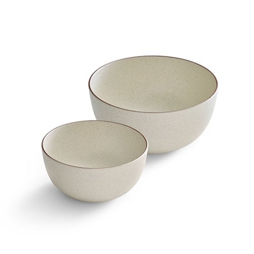 Serving Bowl Set Charcoal Gray Matte Finish Minimalist Patio Serveware