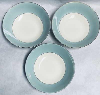 Serving Bowl Set, Gold Leaf Ceramic, Blue and Ivory