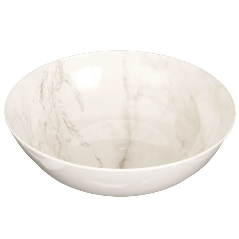 Serving Bowl Set Marble Pattern Stackable Shatterproof Melamine