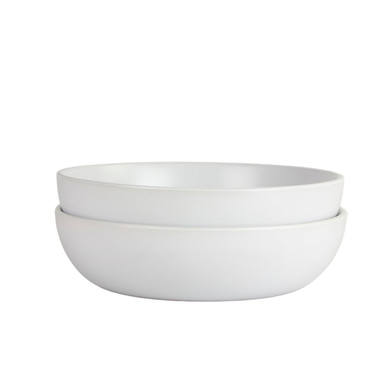 Serving Bowl Set, Matte Finish Low Profile, Ceramic Pasta Bowls.