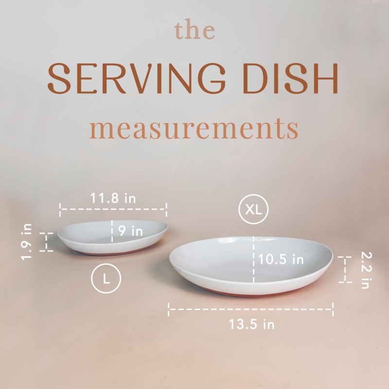 Serving Bowl Set with Organic Oval Silhouette and Two-Tone Glaze
