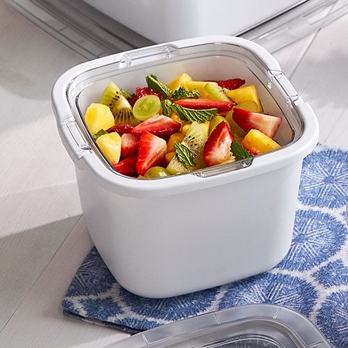 Serving Bowl Transparent Cooling Base & Spoon, Chilled Salad