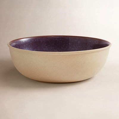 Serving Bowl Two-Tone Blue Interior Speckled Exterior