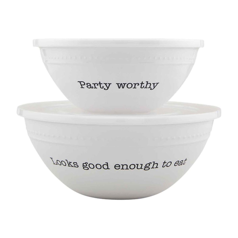 Serving Bowl White Hammered Texture Shallow Profile Coastal Farmhouse