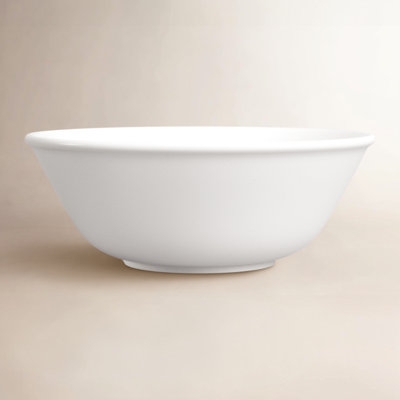 Serving Bowl Wood-Toned Low Profile Wide Diameter