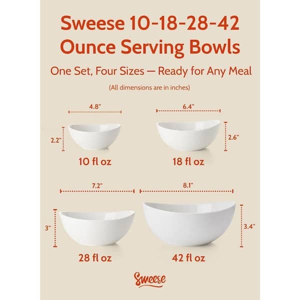 Serving Bowls, Porcelain, Glossy Finish. Serving Bowls.