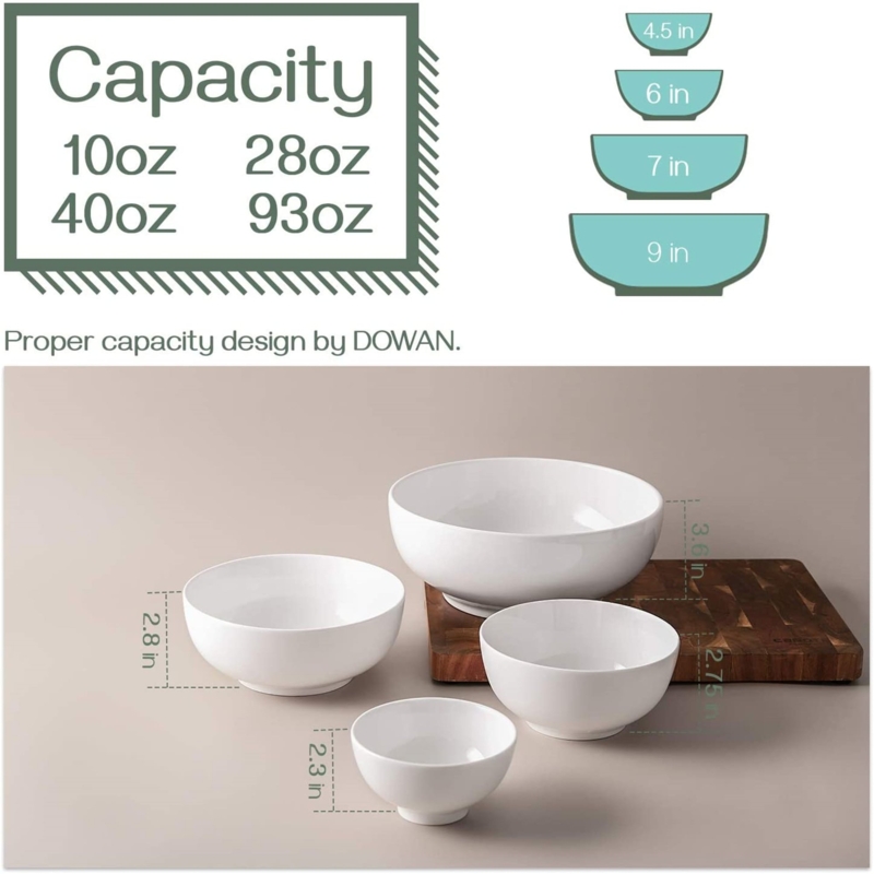 Serving Bowls with Nesting Design, Ceramic. Ceramic Nesting Bowl Set.
