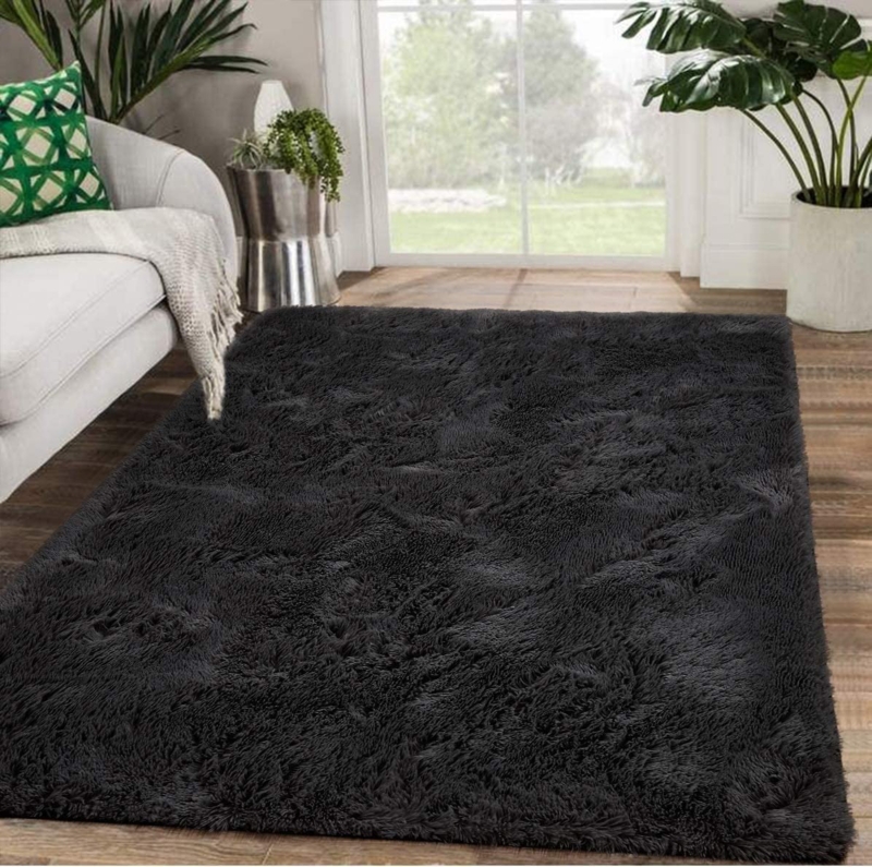 Shag Area Rug Luxurious Texture High Pile Glam Home Office Floor