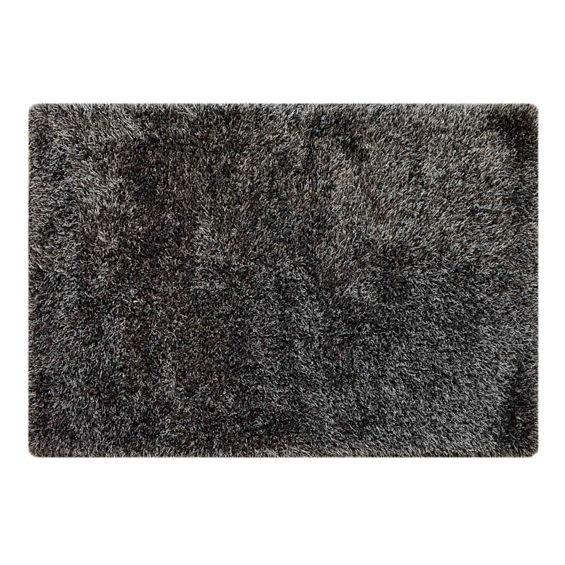 Shag Area Rug Silver Palette Diamond Motif Geometric Pattern Pile