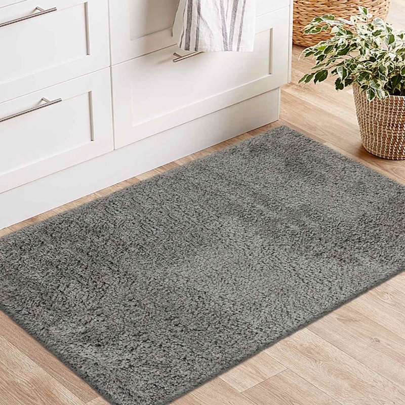 Shag Rug, Charcoal Gray Plush High Pile, Modern Cozy Accent