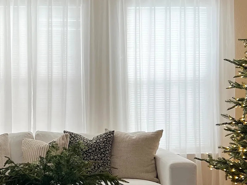 Sheer Curtains with Vertical Ribbing, Textured White Sheer Drapes.