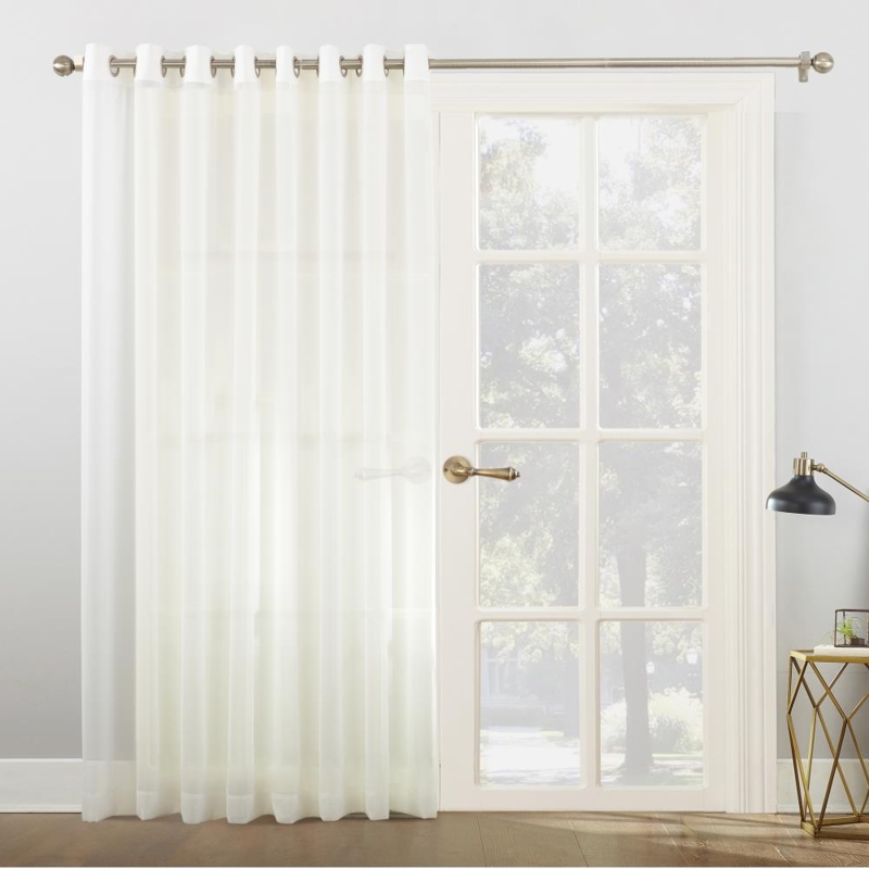 Sheer Voile Curtain Panel Extra Wide White Grommet Top