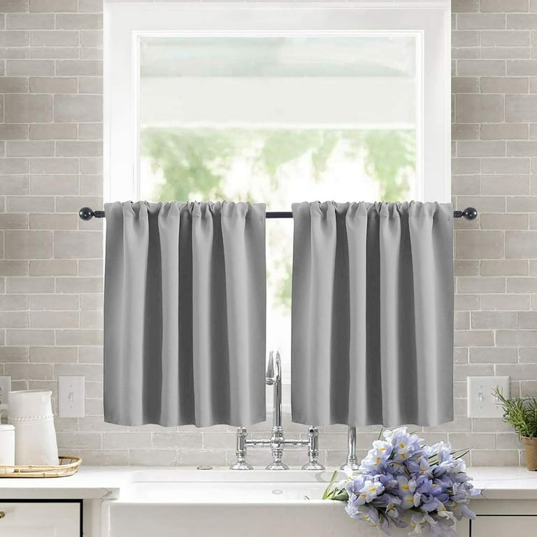 Solid Curtains Slate Gray Room Darkening Rod Pocket Drapes (66 chars)