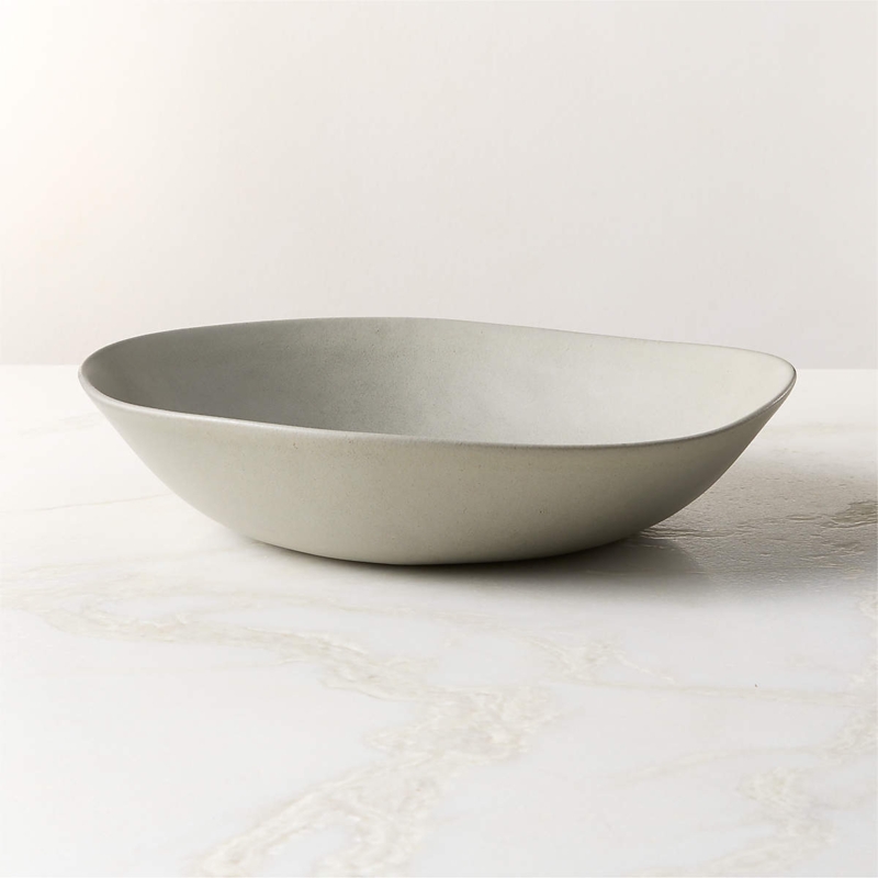 Soup Bowl Matte Stoneware Low Profile Flared Rim Grainy Texture