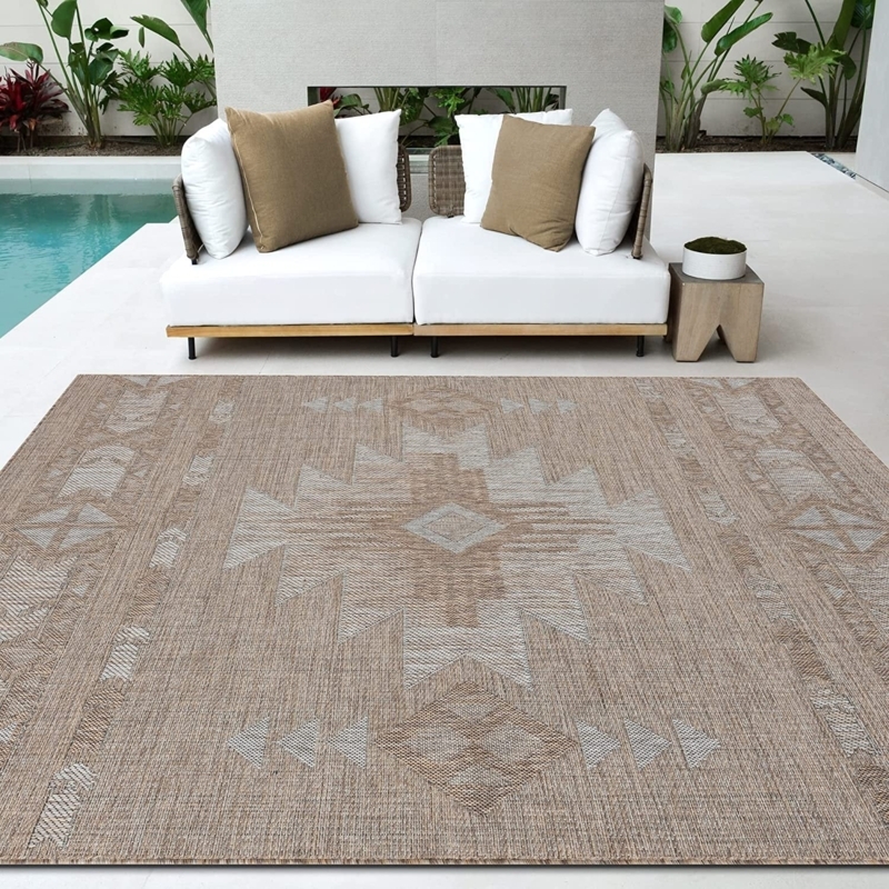 Southwestern Outdoor Area Rug Navajo Pattern Flatweave
